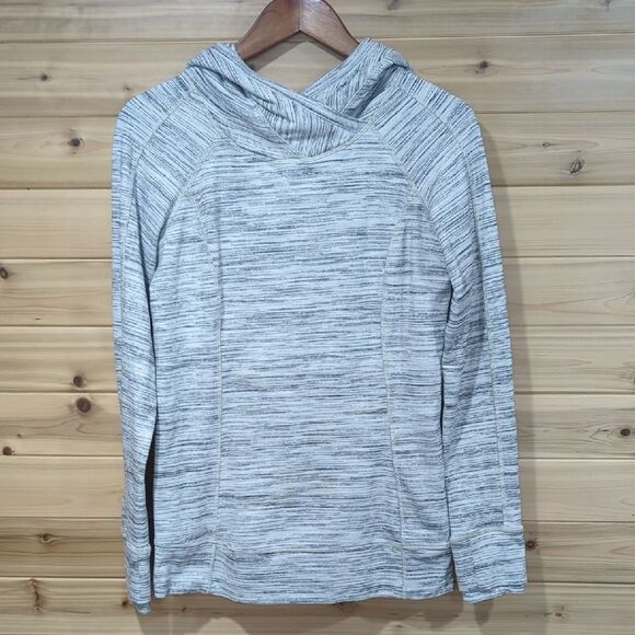 Lululemon Top Womens 8 Gray Crossover Hoodie Athletic Activewear - Picture 1 of 10
